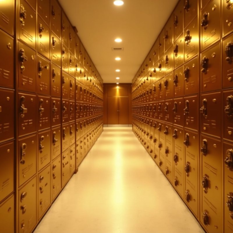 Secure vault interior storing gold bullion